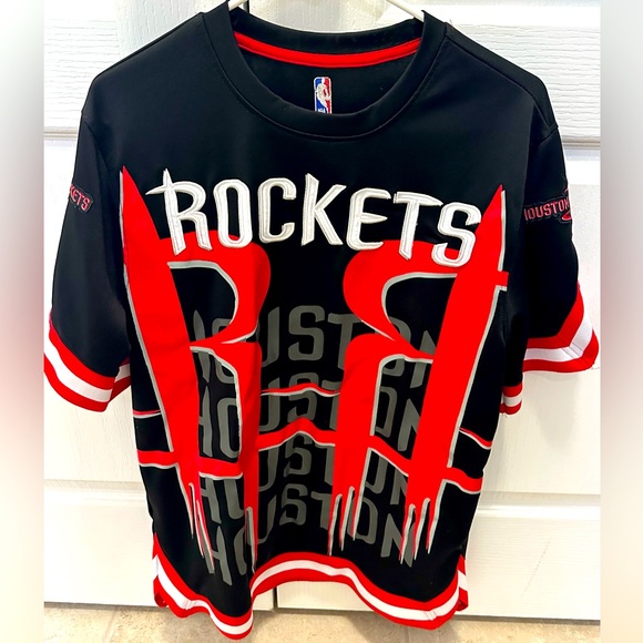 Houston Rockets NBA UNK Red Black Embroidered Jersey Shirt Men’s Size Medium - Picture 1 of 9